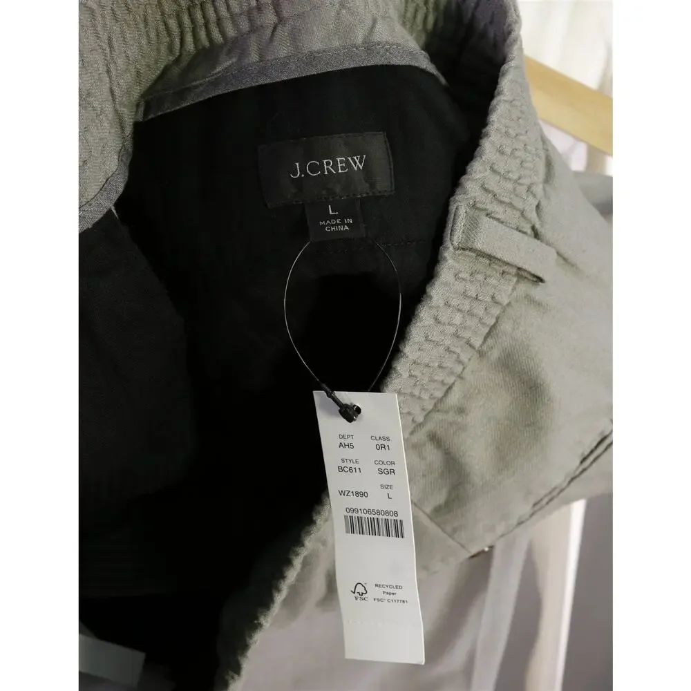 J Crew Mens Slate Gray Classic Fit Hemp Cotton Patch Pocket 2-Btn Suit Large 42R